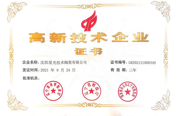 汕尾2021年高新技術企業證書